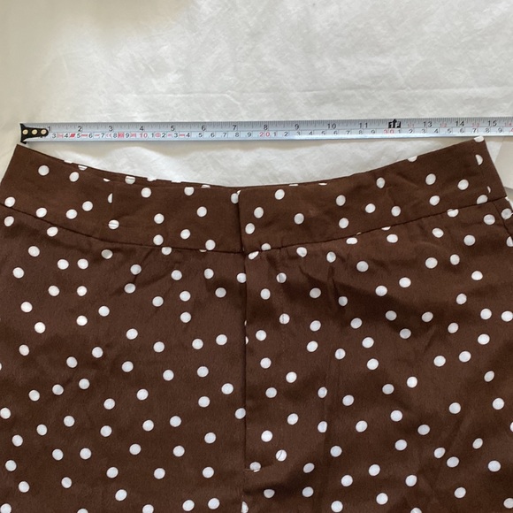ZARA Brown Polka Dot Viscose Flowy Pants - Picture 10 of 11